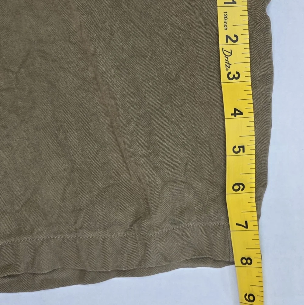 Tommy Bahama Mens Relax 100% Silk Pleated Shorts Size 38 Tan Logo Preppy Beach